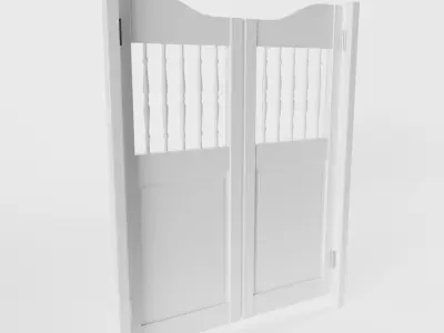 White Saloon Door 3D model