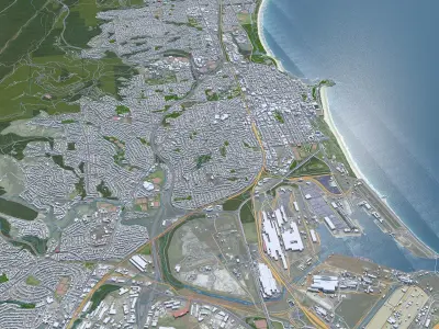 Wollongong City Australia Low-poly 3D model