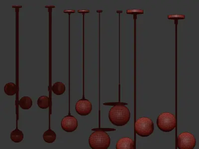 Pendant Light Collection 3D model