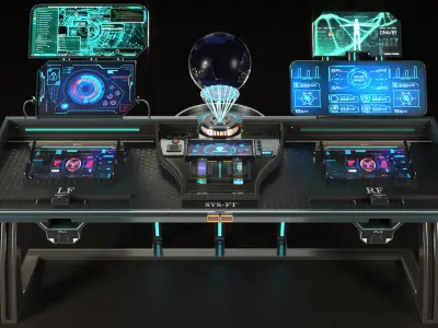 Control panel desk 3D model