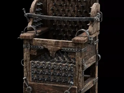 NANITE GAME READY - IRON CHAIR - MEDIEVAL TORTURE DEVICE - 4K Low-poly 3D model
