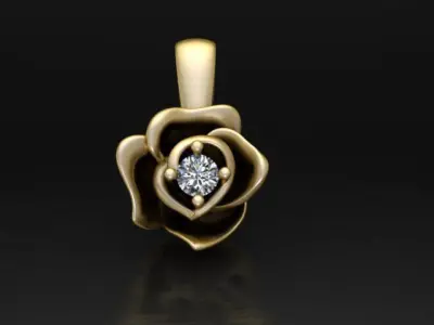 Rose Pendant 3D print model