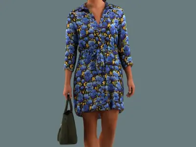 Set of 3D women walking 3D model