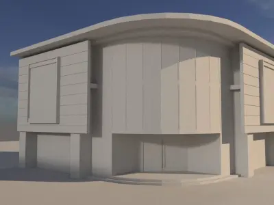 High Quality Corner Building  3D model