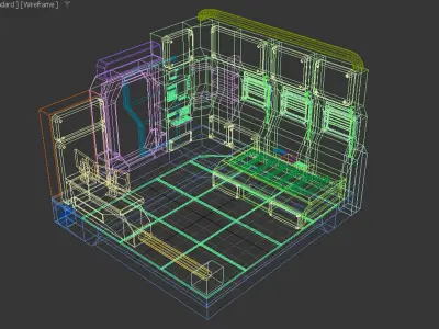 Sci-Fi Room Low-poly 3D model