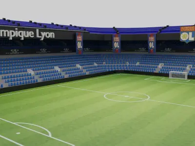 Olympique Lyon Football Stadium Low-poly 3D model