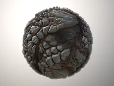 Material Skin Monster 1 Seamless PBR Texture Texture