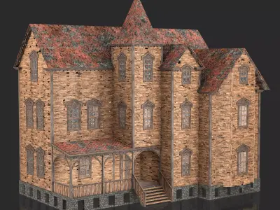 Old Medieval Abandoned House 6 3D model