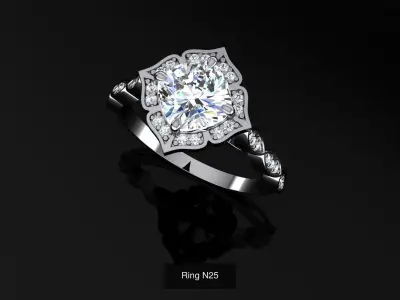Engagement ring 3D Model Pack