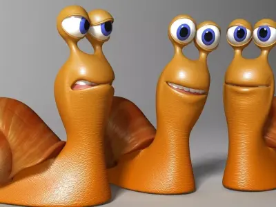 Cartoon Snail Rigged and print ready  Low-poly 3D model