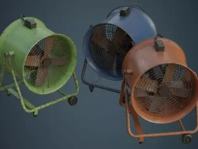 Industrial Fan 1B Low-poly 3D model