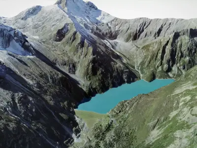 The Goscheneralpsee reservoir Switzerland 3D model