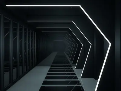 Sci Fi Corrdior Low-poly 3D model