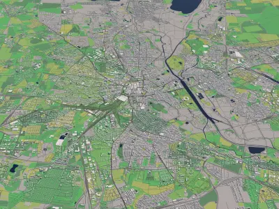 Leipzig Germany 30x30km 3D City Map 3D model
