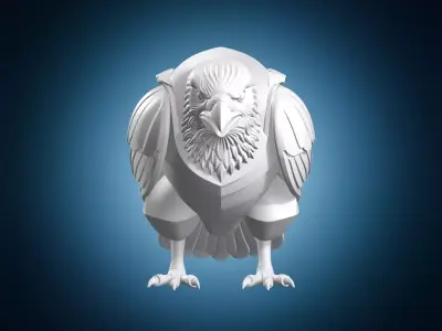 Mystical Raven Minimalist Sculpture 3D print model