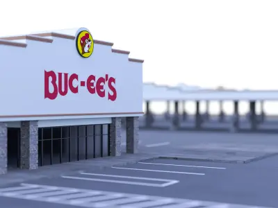 Buc-ees Gas Station with Parking Lot 3D model