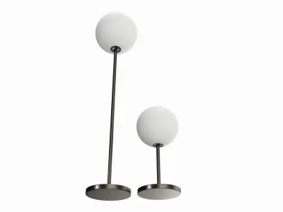 Outdoor and indoor cordless table and floor lamp set 3D model