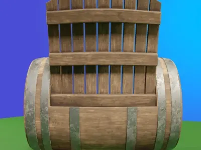 Barrel Chair and Table 3D model