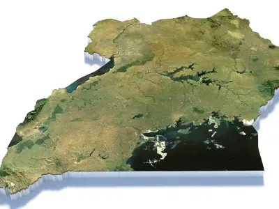 Uganda Terrain country  3D model
