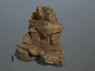 desert rocks Low-poly 3D model