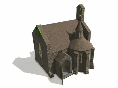 Medieval Church Game Ready Low-poly 3D model