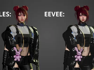 Cyber Girl - Game Ready Low-poly 3D model