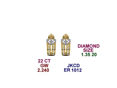 light weight 22kt earring  3D print model