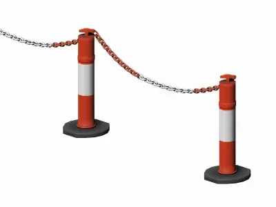 Plastic Traffic Fence Crowd Barrier Low-poly 3D model