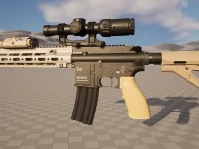 HK416D CAG Low-poly 3D model