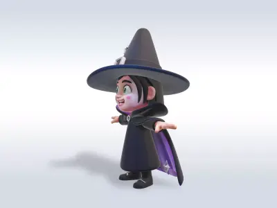 Adorable Witch Character 3D Model 3D model