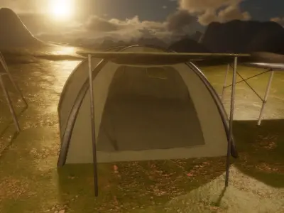 Survival Camp Props Pack - Game Ready Low-poly 3D model