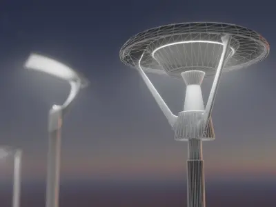 Modern Streetlamps Collection Low-poly 3D model