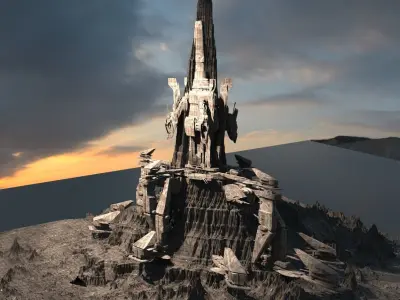 Mars Gods Mountain base 1 3D model