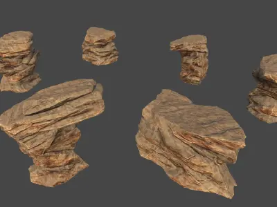 Canyon Mining Environment Pack Low-poly 3D model