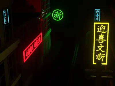 Neon Alley 3D model