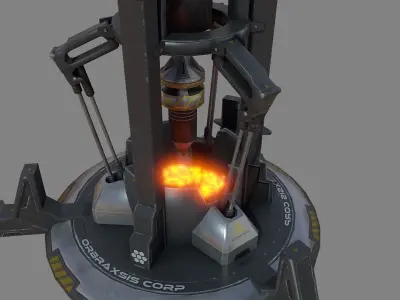 Sci Fi Resource Extractor Low-poly 3D model