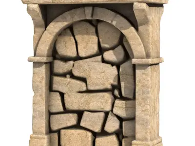 Medieval Stone Wall 1 3D print model