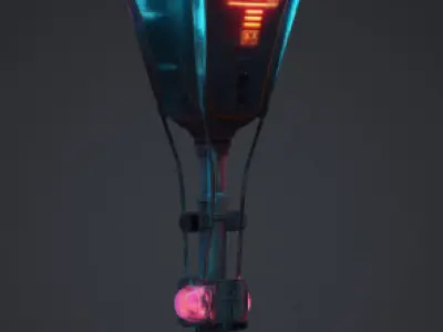 Cyberpunk Street Lamp 3D model