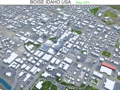Boise City Idaho USA Low-poly 3D model