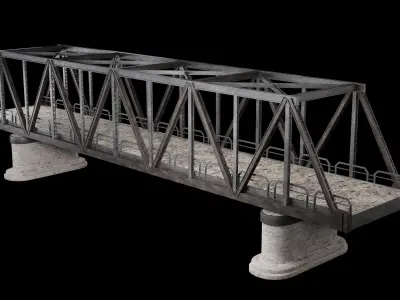 STEEL METAL BRIDGE POST APO PLATFORM BASCULE COLLECTION Low-poly 3D model
