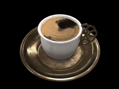 Turkish Coffee Cup RC Free low-poly 3D model