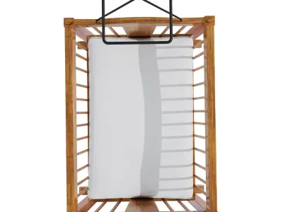 Wooden Baby Cot 3D model