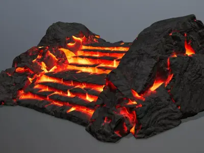 Rock Gate Low-poly 3D model