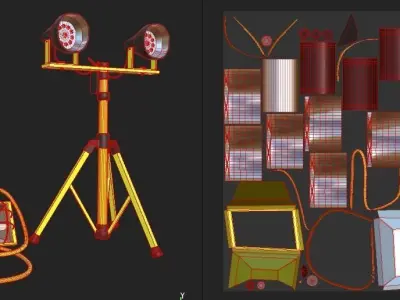Industrial Lights Low-poly 3D model