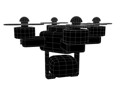 Drone Delivery Icon v1 003 Low-poly 3D model