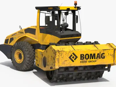 BOMAG BW226 PDH5 Single Drum Compactor Dirty Rigged 3D model