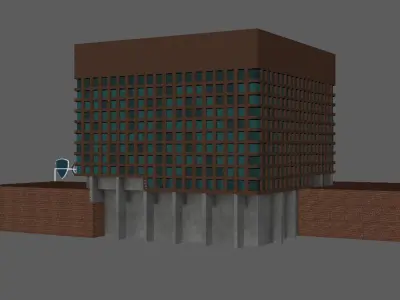 NYPD Police Station Game Ready Low poly PBR 3D Model  Low-poly 3D model