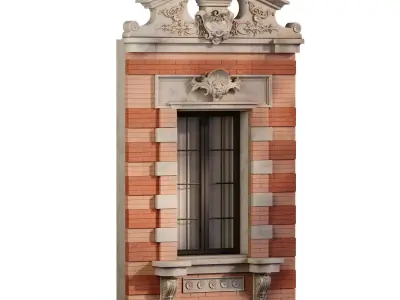 Classic Window Frame set 925 Low-poly 3D model