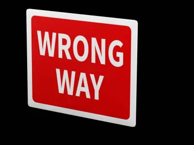 Street Sign Rectangle Low-poly 3D model