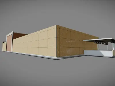 P0018 Industrial Building Winery Low-poly 3D model